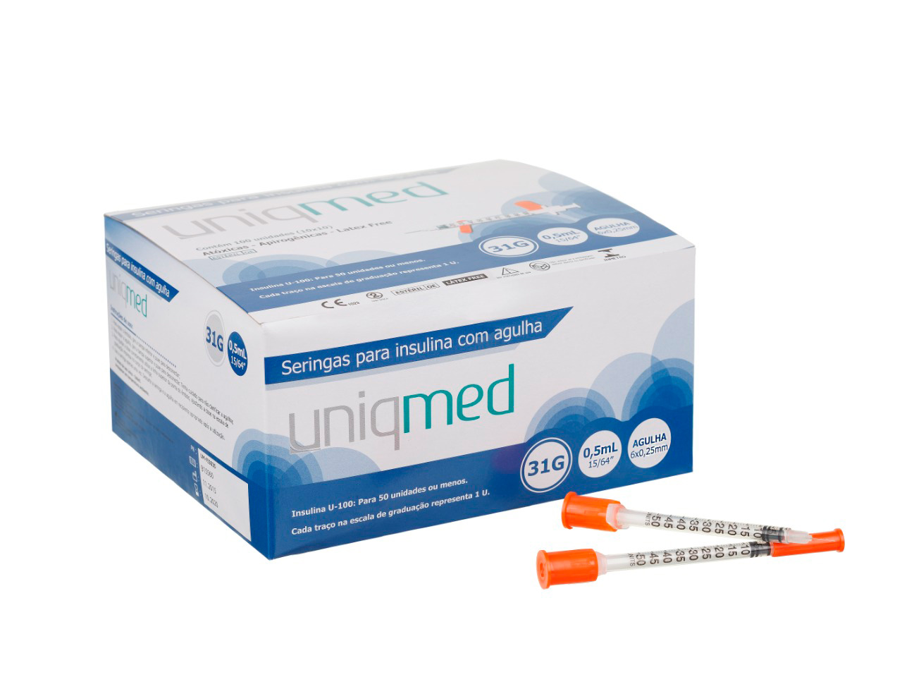 SERINGA UNIQMED 0,5ml - 31G (caixa 100 unidades)