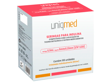 SERINGA UNIQMED 0,5ml - 32G (caixa 100 unidades)