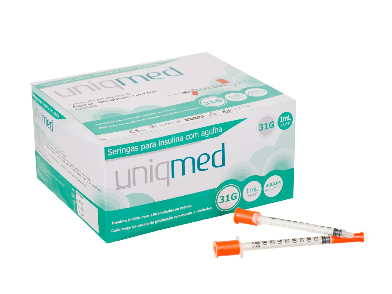 SERINGA UNIQMED 1,0ml - 31G (caixa 100 unidades)